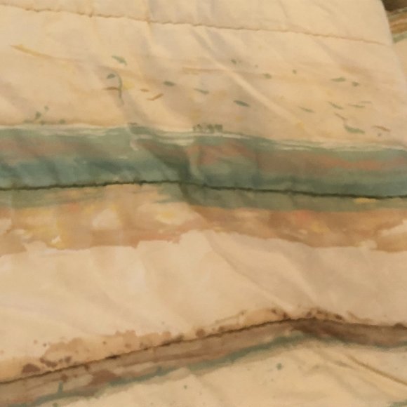 1 PAIR CROSCILL DRAPERY TIEBACKS BRUSH STROKES SOUTHWEST PASTEL PATTERN Cotton - Picture 5 of 8